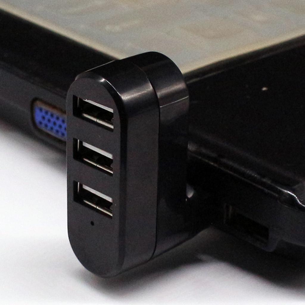 1 to 3 Port USB Splitter Adapter High  ​​Data Transfer Converter, Black