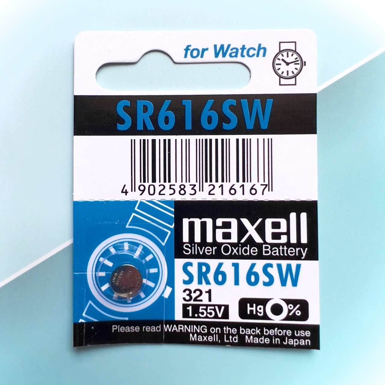 Vỉ 5 Viên Pin SR616SW / 321 Maxell Nhật Bản 1.55V Đồng Hồ Đeo Tay