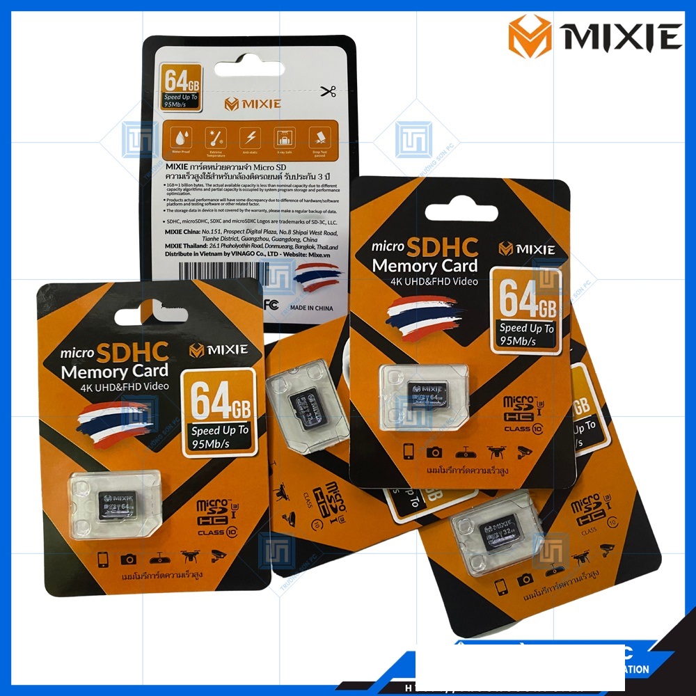 Thẻ nhớ 64gb MIXIE MicroSD Class10 U3. Hàng Chính Hãng.