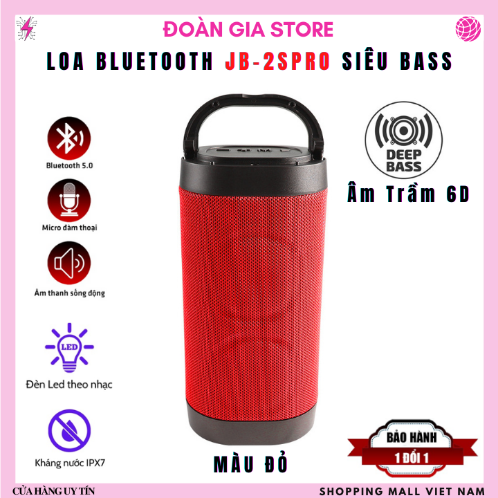 Loa bluetooth JB-PRO-2S Siêu bass 7W mẫu mới cao cấp nhiều tính năng mới , có công nghệ Deep Bass 9D