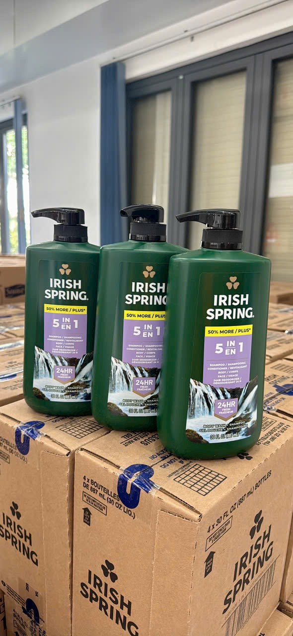 Sữa tắm gội toàn thân irish spring 5 in 1 (887ml)