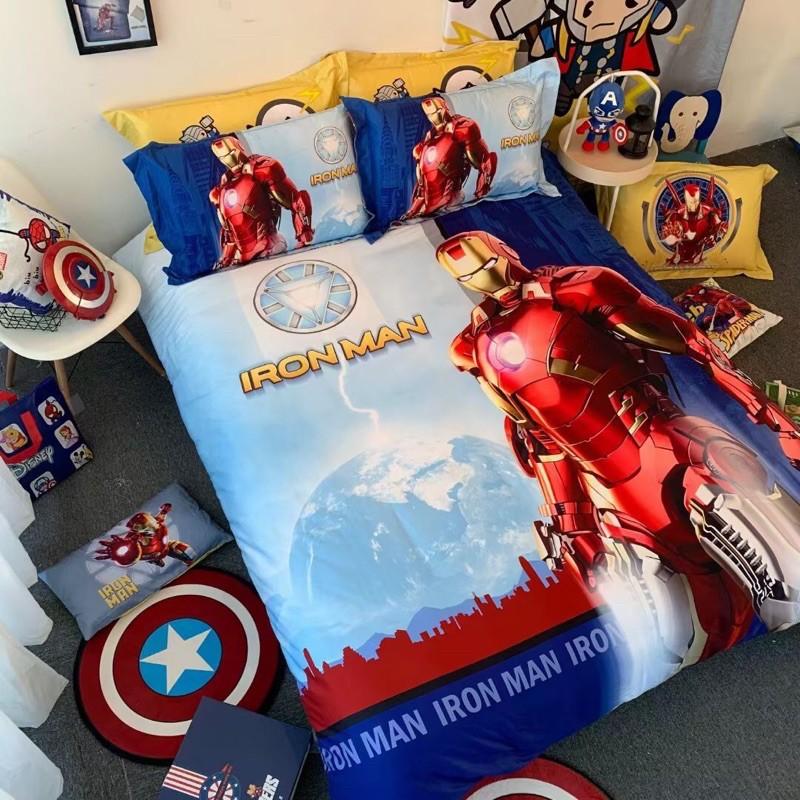 Bộ Chăn Ga Gối Cotton Disney 100%cotton Hàng Nhập khẩu Cao Cấp 4 Món Siêu Anh Hùng