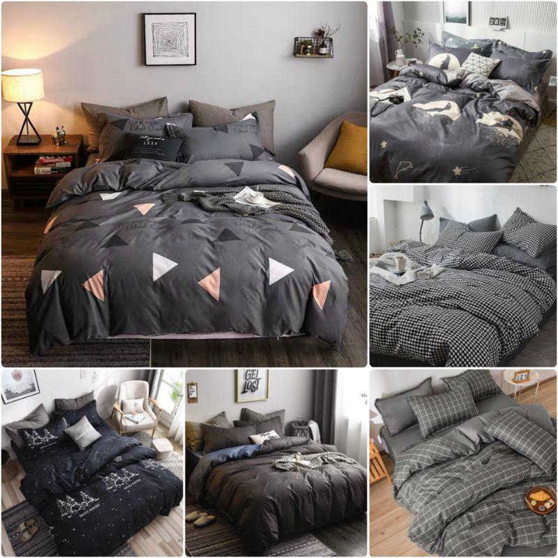 Bộ chăn ga gối tối màu Cotton Poly cao cấp LEEBedding, chăn ga Hàn Quốc, miễn phí bo chun drap ga giường theo yêu cầu