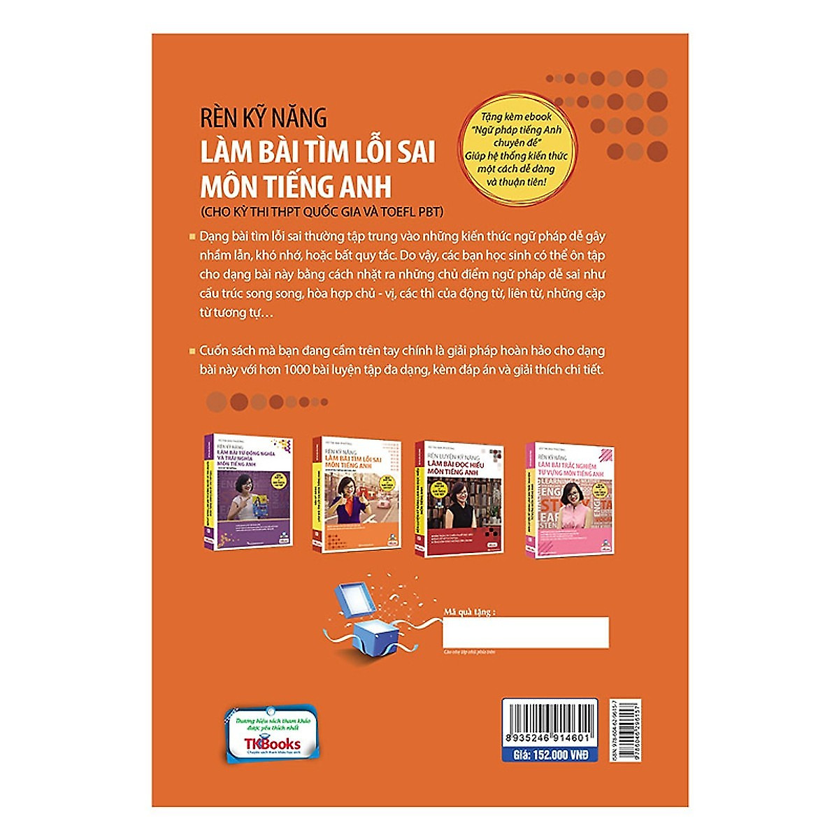 Rèn kỹ năng làm bài tìm lỗi sai môn tiếng anh ( THPT QG và Toefl) - TKBooks