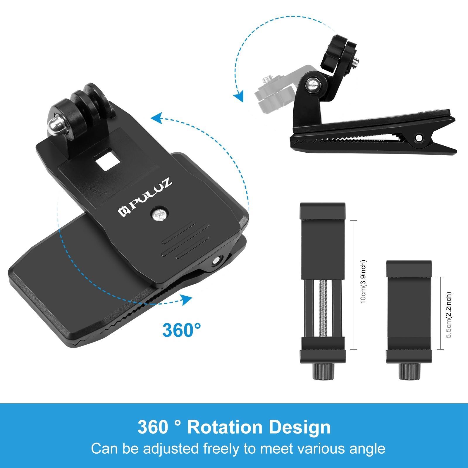 Backpack Clip Camera Holder Hat Mount for Sports Action Cameras Mobile Phone