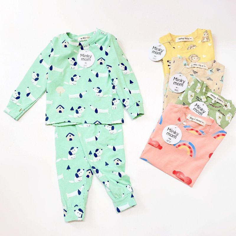  Bộ dài tay Cotton Cao cấp Minky Mom họa tiết Gấu trúc cho bé