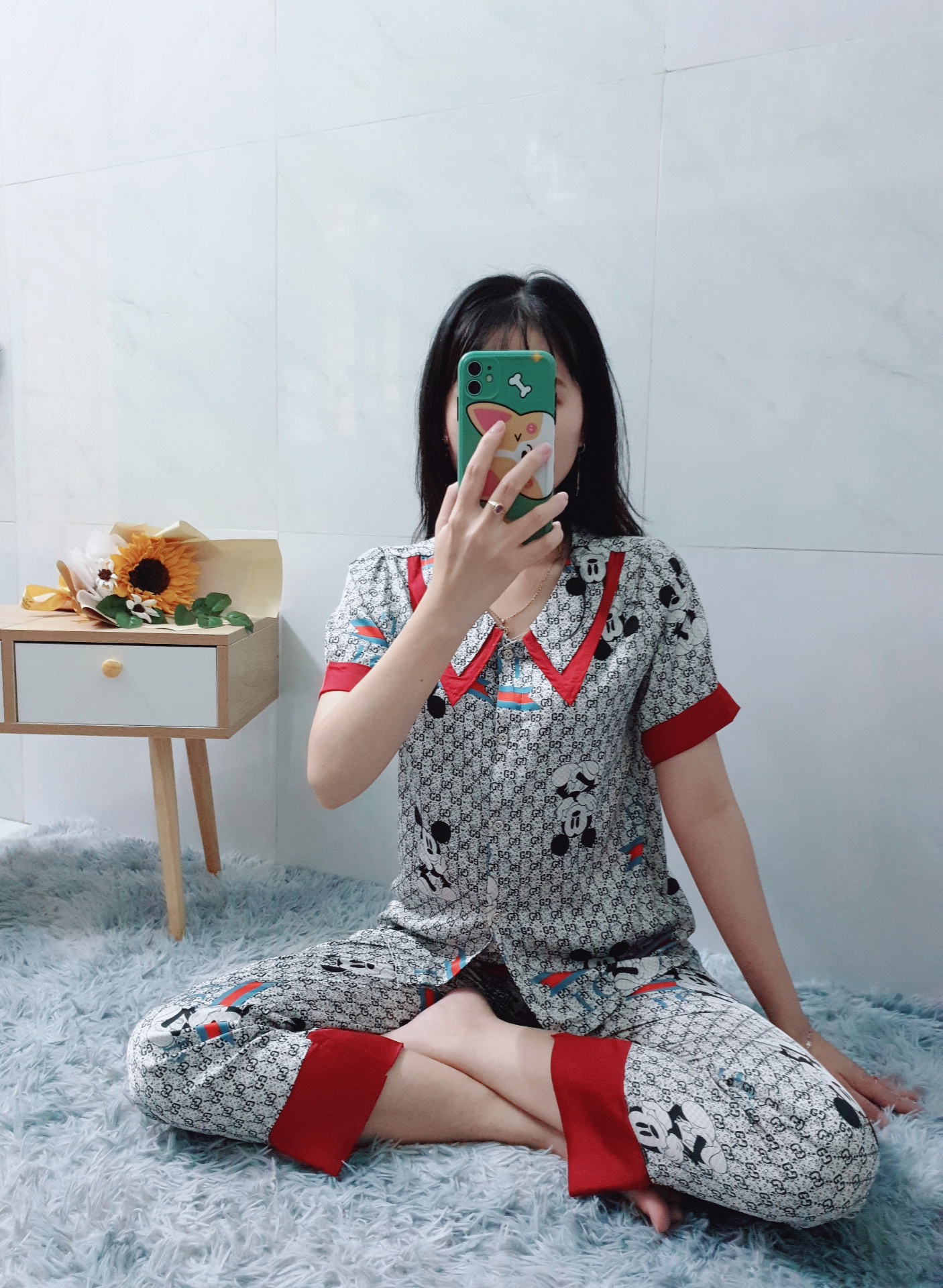 Đồ Bộ Pijama Mặc Nhà Nữ - Kiểu Dáng Dễ Thương, Sang Trọng - Vải Lụa Cao Cấp, Thoáng Mát, Mềm Mịn