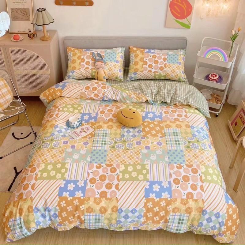 Set Cotton Living 100% cotton Hàng nhập khẩu Cao Cấp 4 Món Hoạ Tiết Đáng Yêu