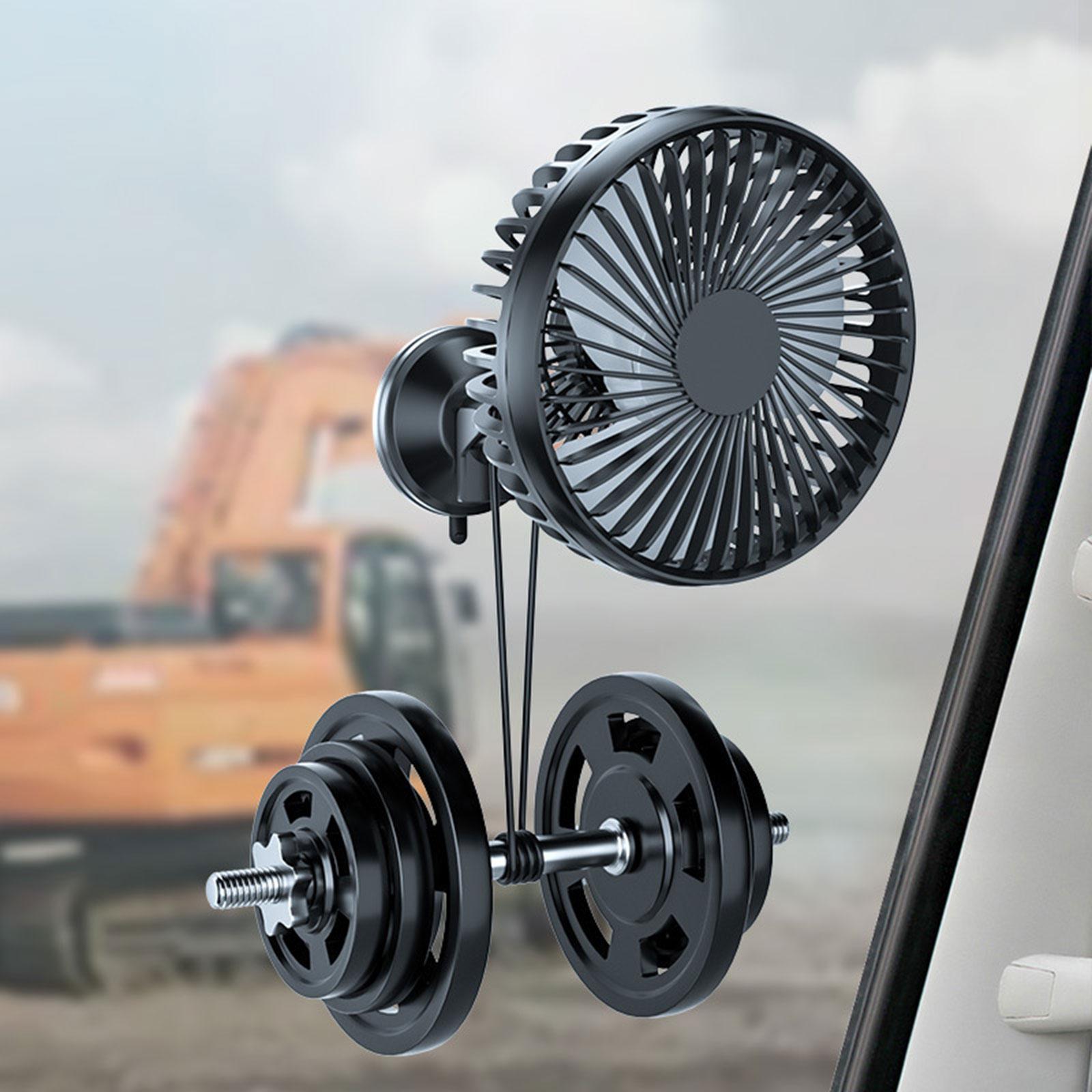 Electric Car Cooling Fan 12V 24V USB Sturdy Black Easily Install Strong Wind