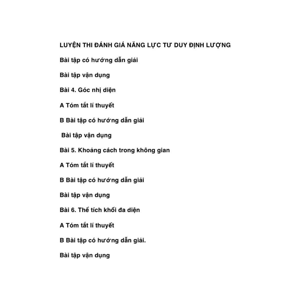 Sách Luyện thi Đánh giá Tư duy và Năng lực ( phần Tư duy định lượng ) xbtt