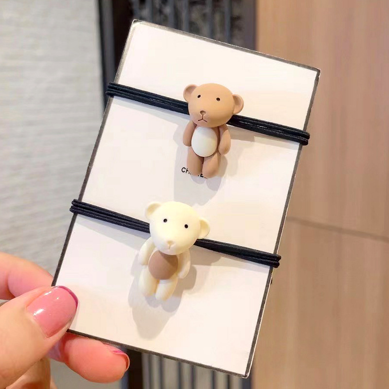 Cột tóc buộc tóc hình gấu thỏ màu trà sữa mới phong cách Hàn Quốc Tatitava