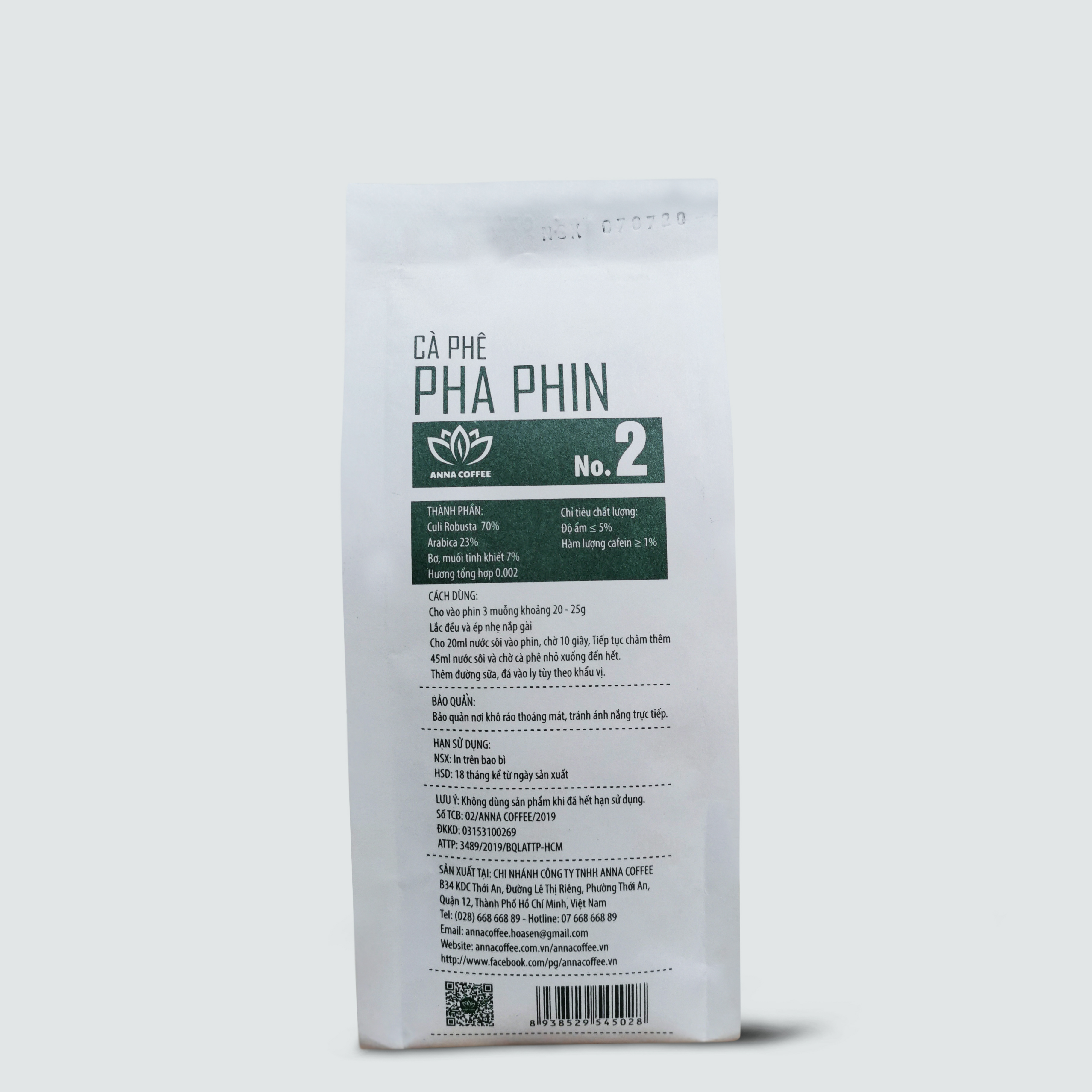 CÀ PHÊ BỘT MỘC PHA PHIN TRUYỀN THỐNG SỐ 02 ANNA COFFEE - CÀ PHÊ SẠCH VIỆT NAM