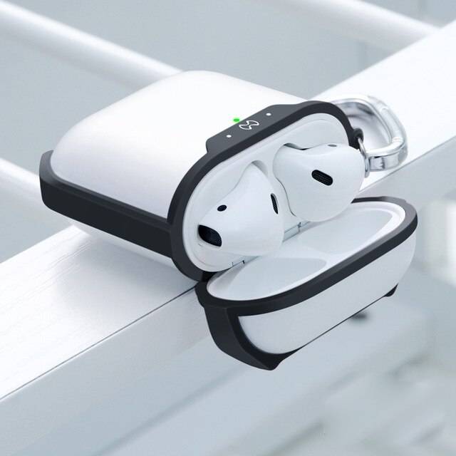 Đen - Bao case chống sốc siêu mỏng cho tai nghe Apple Airpods 1 / 2 hiệu XUNDD Drop Resistant (Thiết kế siêu mỏng, kiểu dáng viền màu, bảo vệ chắc chắn) - Hàng nhập nhẩu