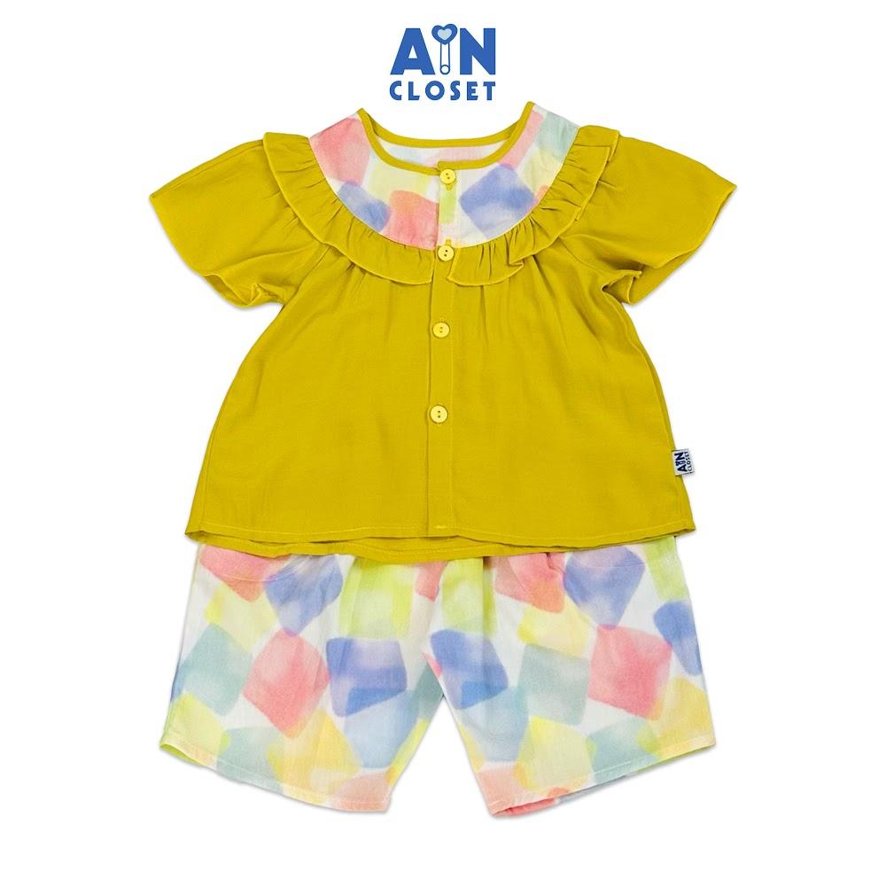Bộ quần áo Lửng bé gái họa tiết Đá Thạch Anh Vàng cotton - AICDBGRLJFX0 - AIN Closet