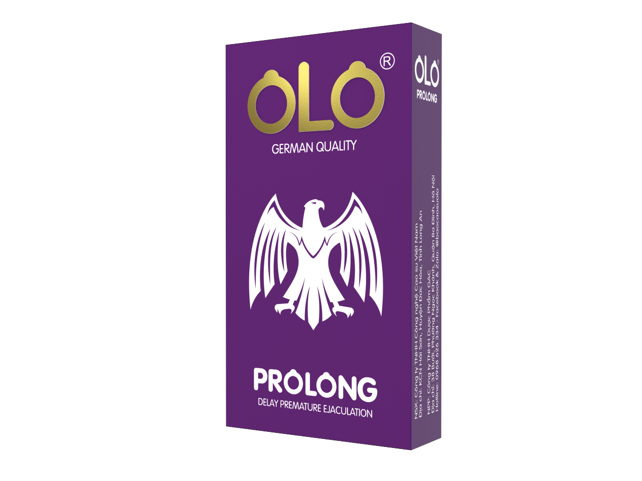Bao cao su OLO Prolong hộp 10 cái - siêu lâu ra, size 52mm, hương vani, siêu mỏng, siêu nhiều gel bôi trơn