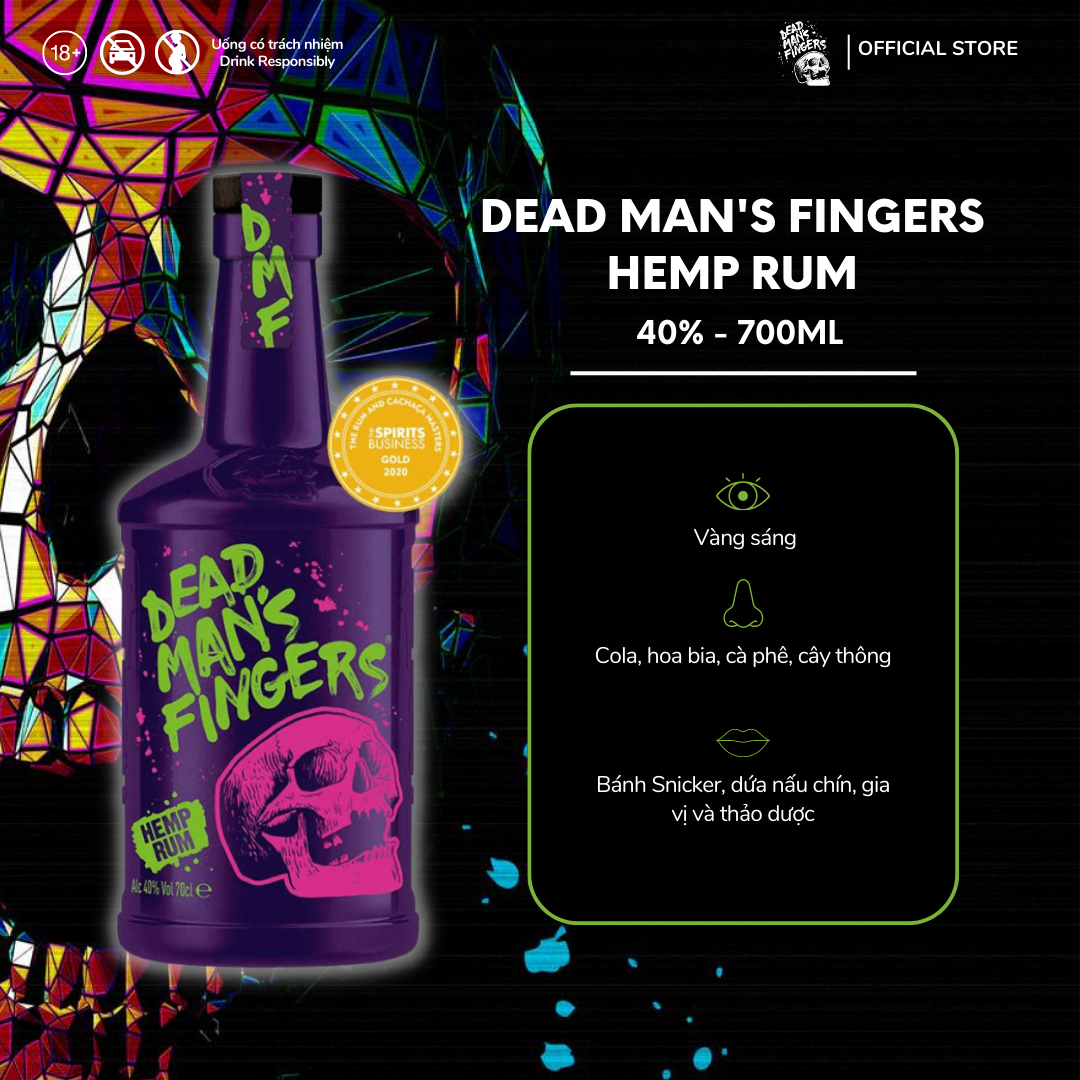 Rượu Dead Man's Fingers Hemp Rum 40% 700ml