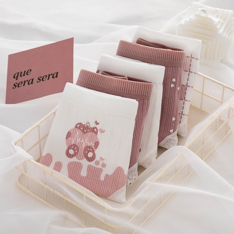 Quần Lót Nữ Cotton Hình Tim-Cherry Ngang Eo Thời Trang . Hàng Loại Đẹp.