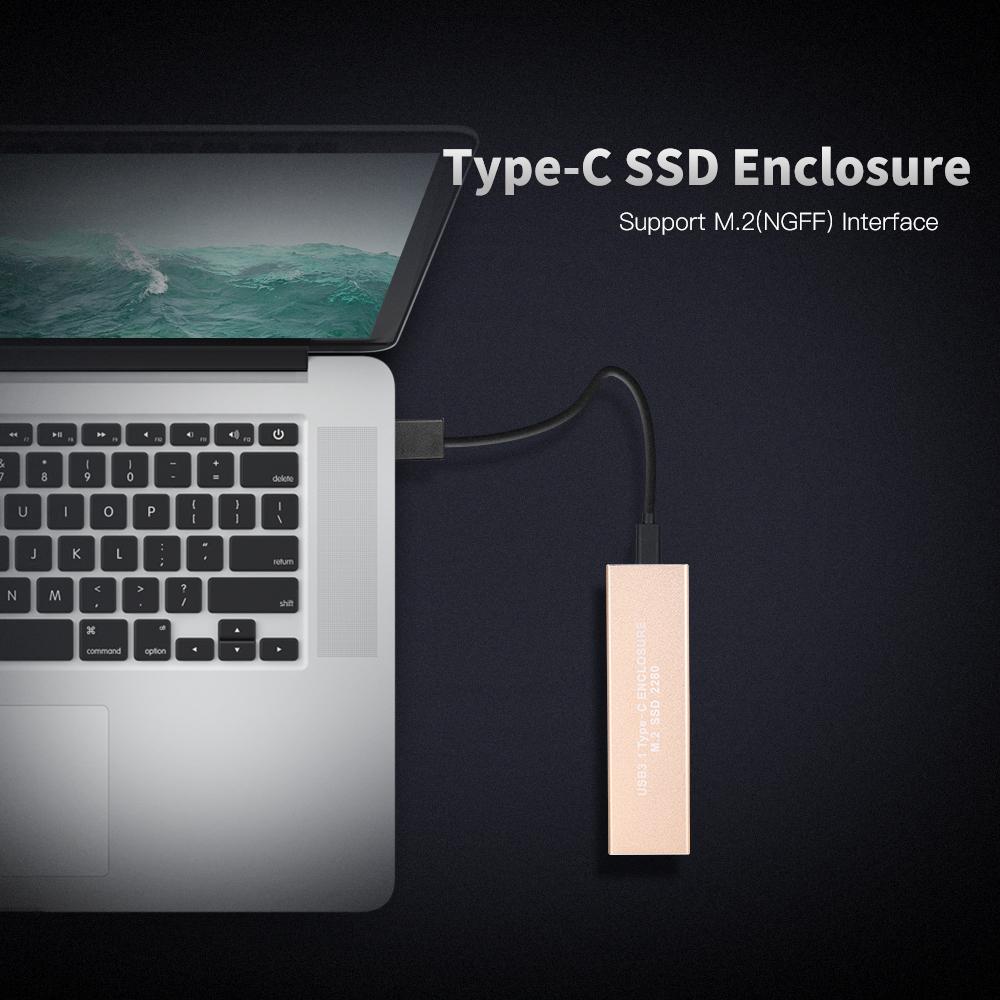 Ổ cứng thể rắn bên ngoài di động SSD USB3.1 Type-C NGFF  truyền dữ liệu nhanh hơn 10Gbps