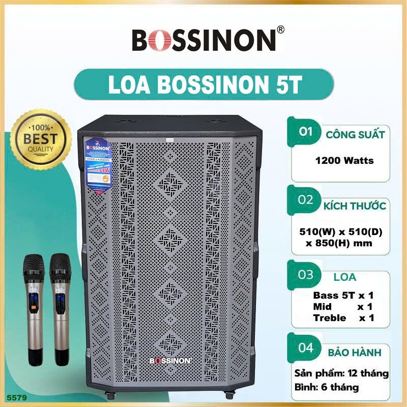 Loa kéo công suất lớn bass 50 đơn Bossinon W-AM5579AK- CÔNG SUẤT 1.200W- Hàng Chính Hãng