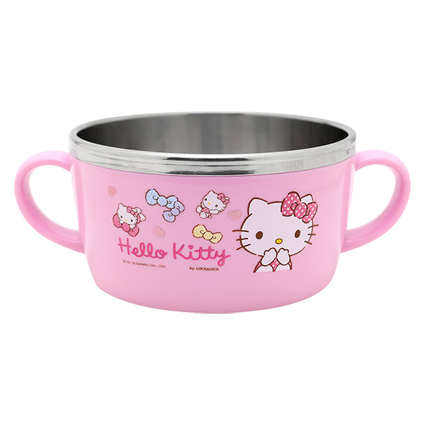 Bát Đựng Soup Cho Bé Bằng Thép Không Gỉ Hello Kitty LKT425 (13.5 x 9.5 x 5 cm) - Hồng