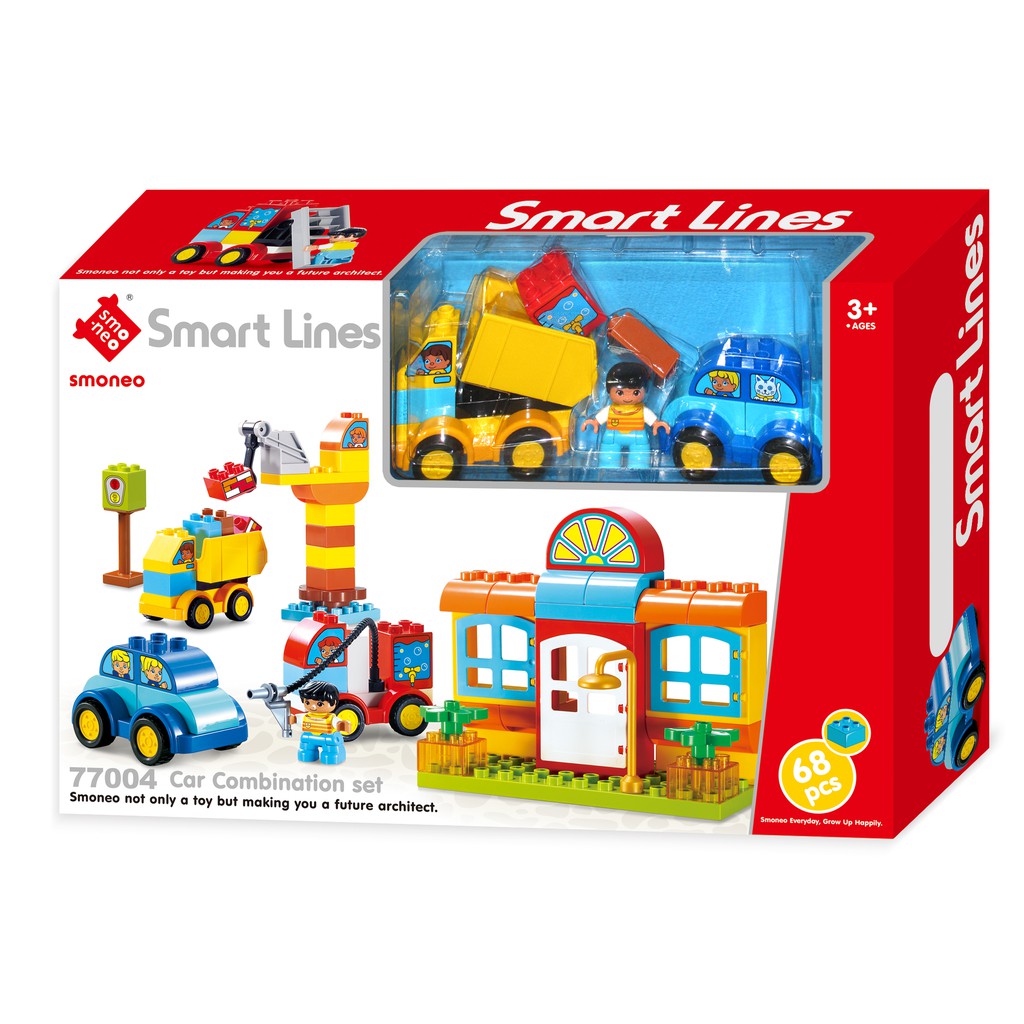 Bộ đồ chơi lắp ghép Smoneo Lego Duplo phương tiện cứu hộ giao thông - 68 mảnh ghép Toyshouse - 77004