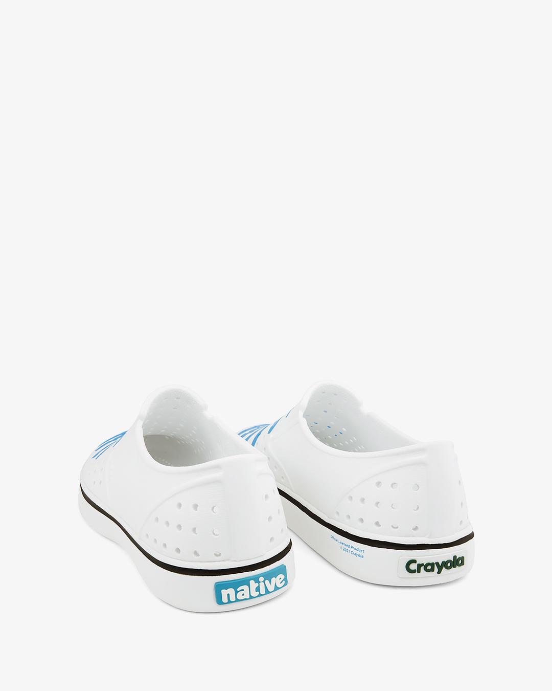 Giày Lười Trẻ Em NATIVE Miles Print Child - Shell White/ Shell White/ Itty Bitty Blue Scribble - 27