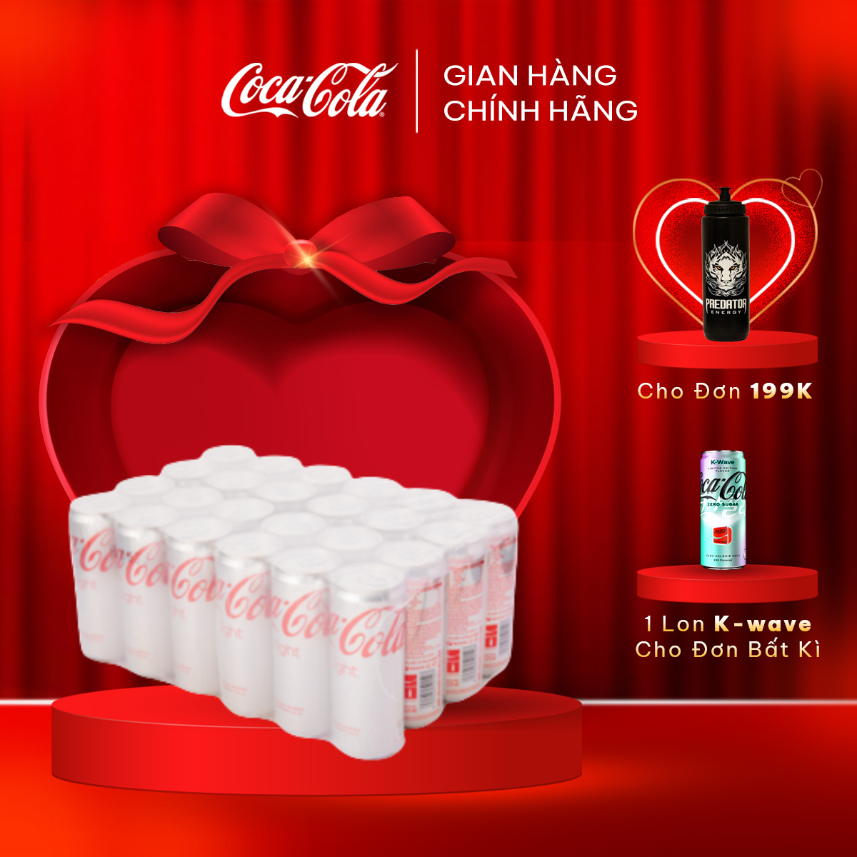 Thùng 24 Lon Nước Giải Khát Không Đường Coca-Cola Zero 320ml/lon Sale 25.3