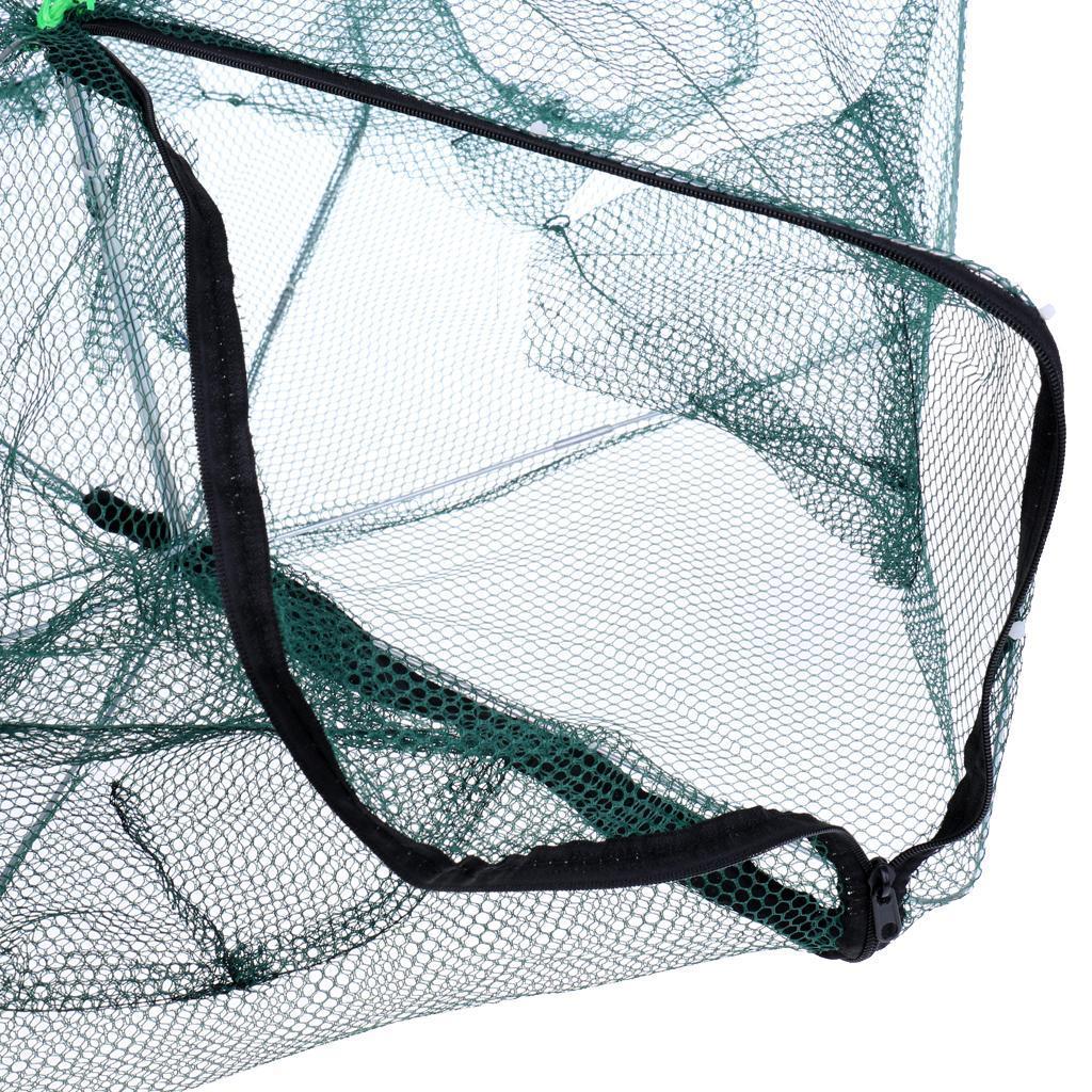 2 Foldable Fishing Net Trap Cast Dip Cage Fish Prawn Shrimp Net 6 Holes