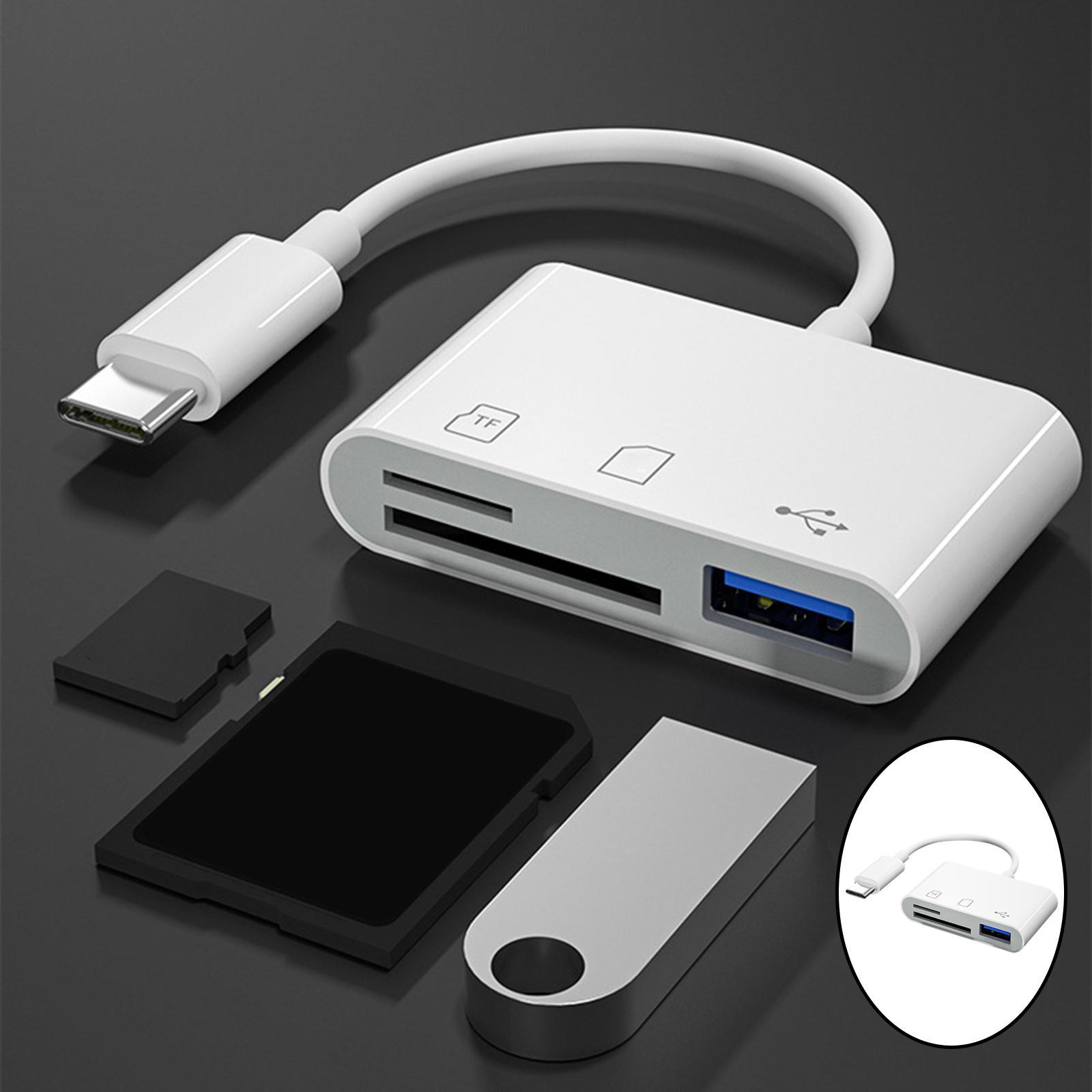 Type C TF  Card Reader Hub Camera  Reader  to USB C Adapter