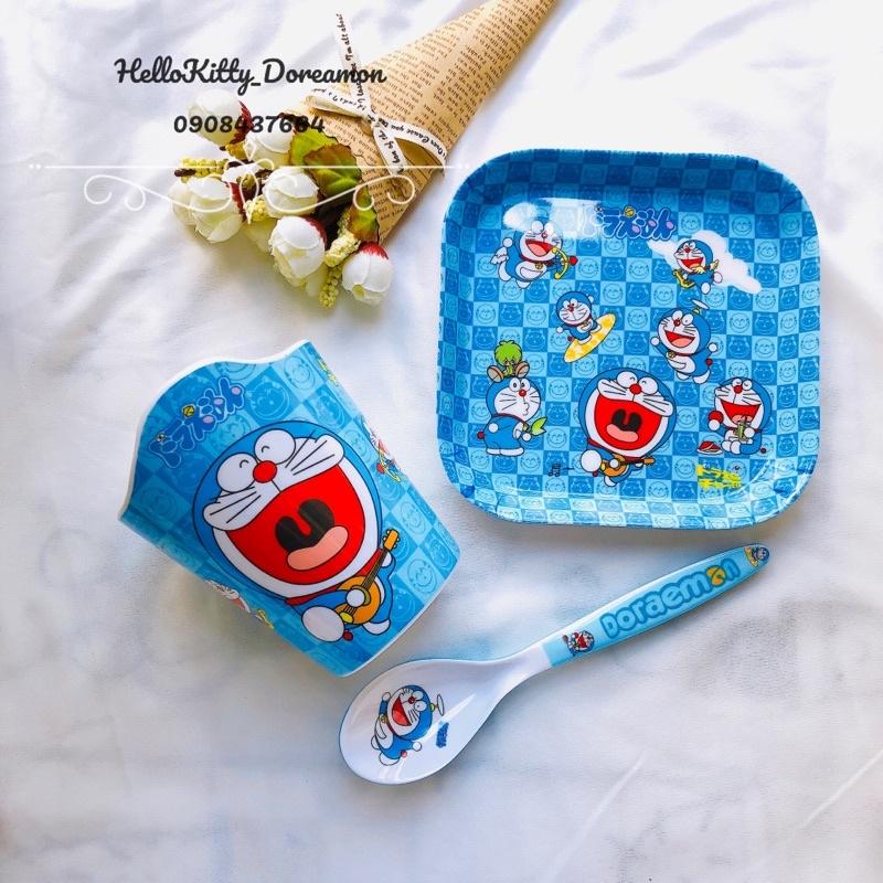 Bộ dĩa muỗng ly Doreamon