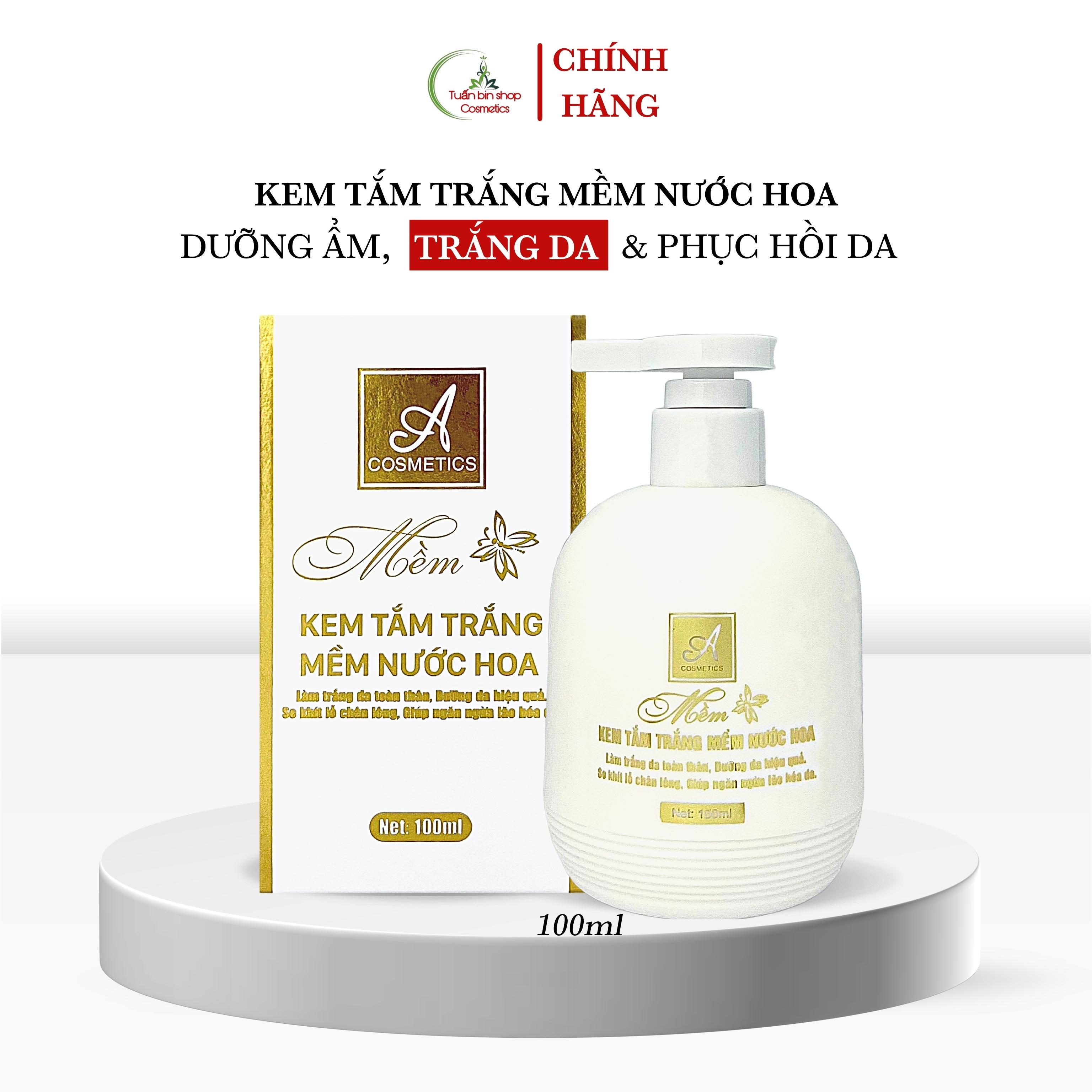 Kem tắm trắng toàn thân Acosmetics, ủ trắng body, hương nước hoa 100ml