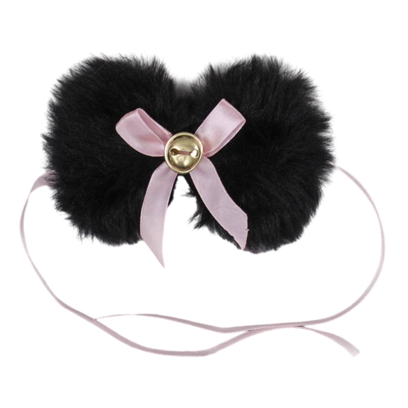 Bell Choker for Women Furry Bowknot Costume Accessory Cravat Lolita Neck Bow