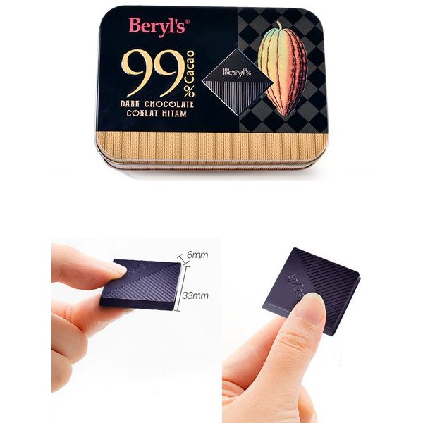 Dark Chocolate Beryl's 99% Cacao hộp 108gr (18 viên)