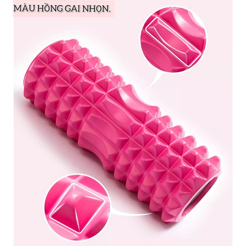 Con lăn Roller , ống lăn gai nhọn Massage có gai 45x13cm chịu lực cao ống trụ lăn xốp giúp giãn cơ tập gym yoga thể hình