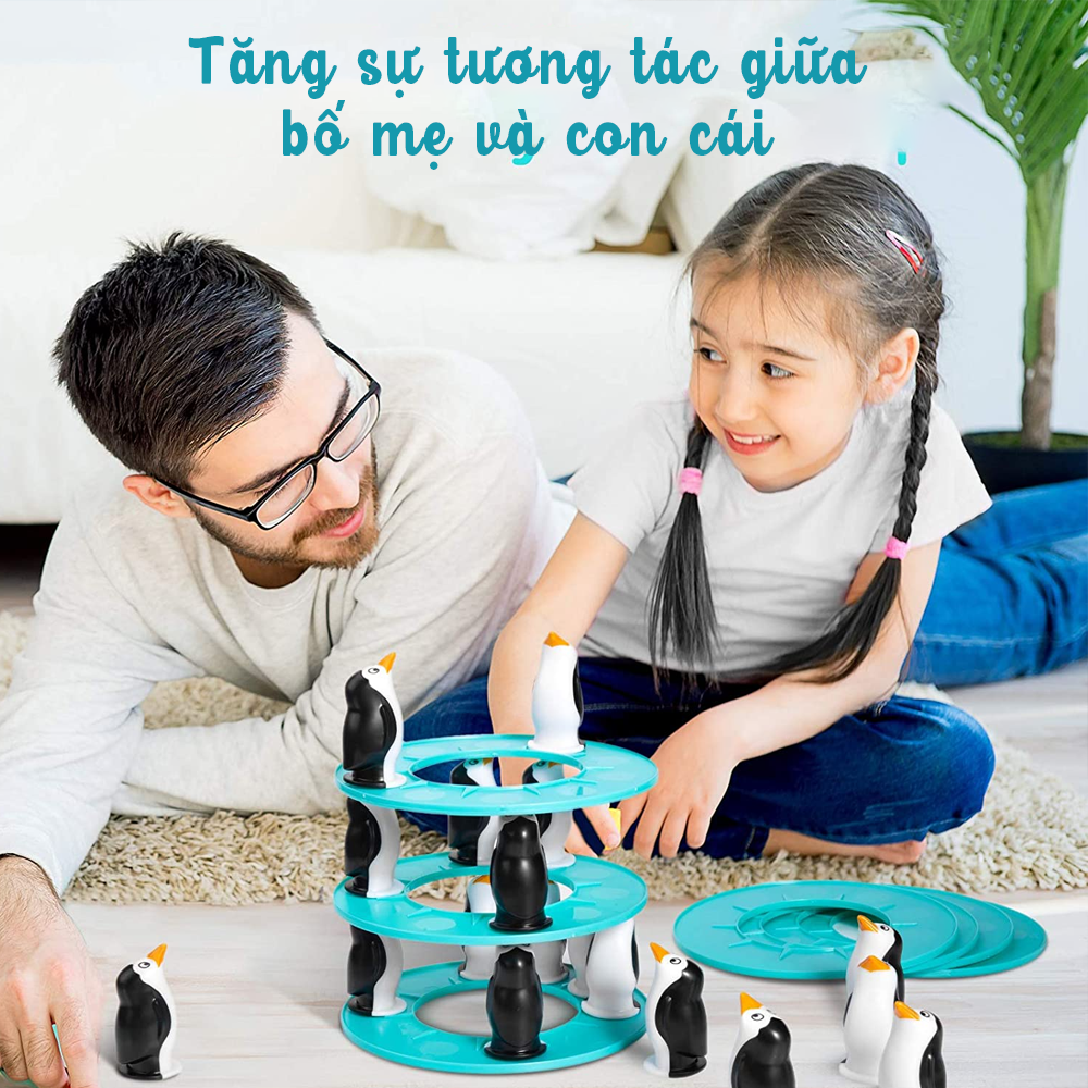 007-116 - Đồ chơi xếp hình Tháp Chim Cánh Cụt-Trò chơi đội nhóm thú vị