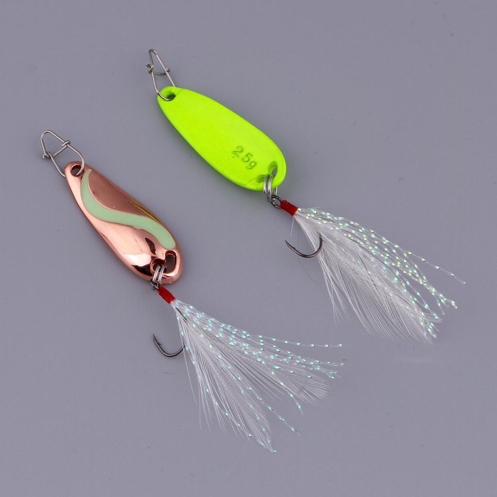 6 Pieces Metal Sequins Fishing Lures Artificial Hard Bait with Barbed Hook