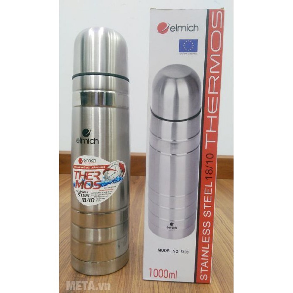 Bình giữ nhiệt Elmich - Hàng chính hãng Cộng hòa Séc - Chất liệu: Inox 304 - Dung tích: 1000ml - Thời gian giữ nhiệt: từ 8 -12h liên tục - Bảo hành chính hãng: 12 tháng - Cấu tạo vỏ bình : 3 lớp EL-5198