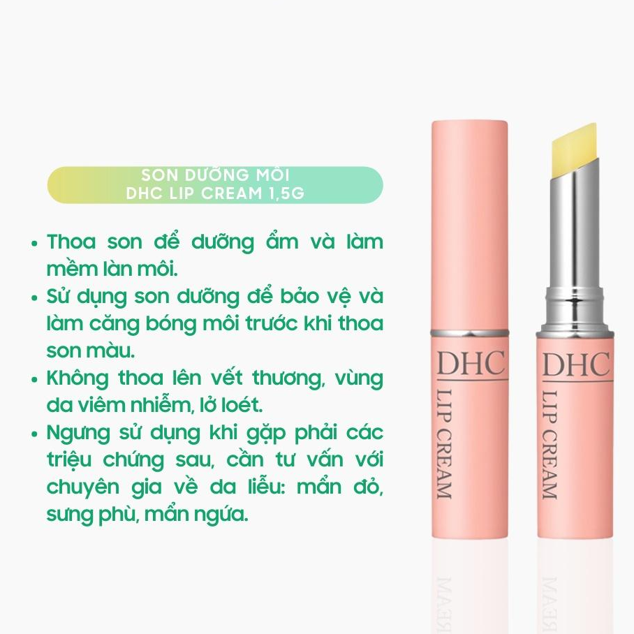 Son dưỡng môi DHC Lip Cream 1,5g, dưỡng ẩm, làm mềm môi, ngừa thâm môi