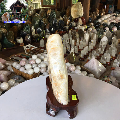 Trụ Đá Thạch Anh Bông Vàng Tự Nhiên 100% TAV121 nặng 3Kg kích thước 22x17cm – Vật phẩm phong thủy may mắn