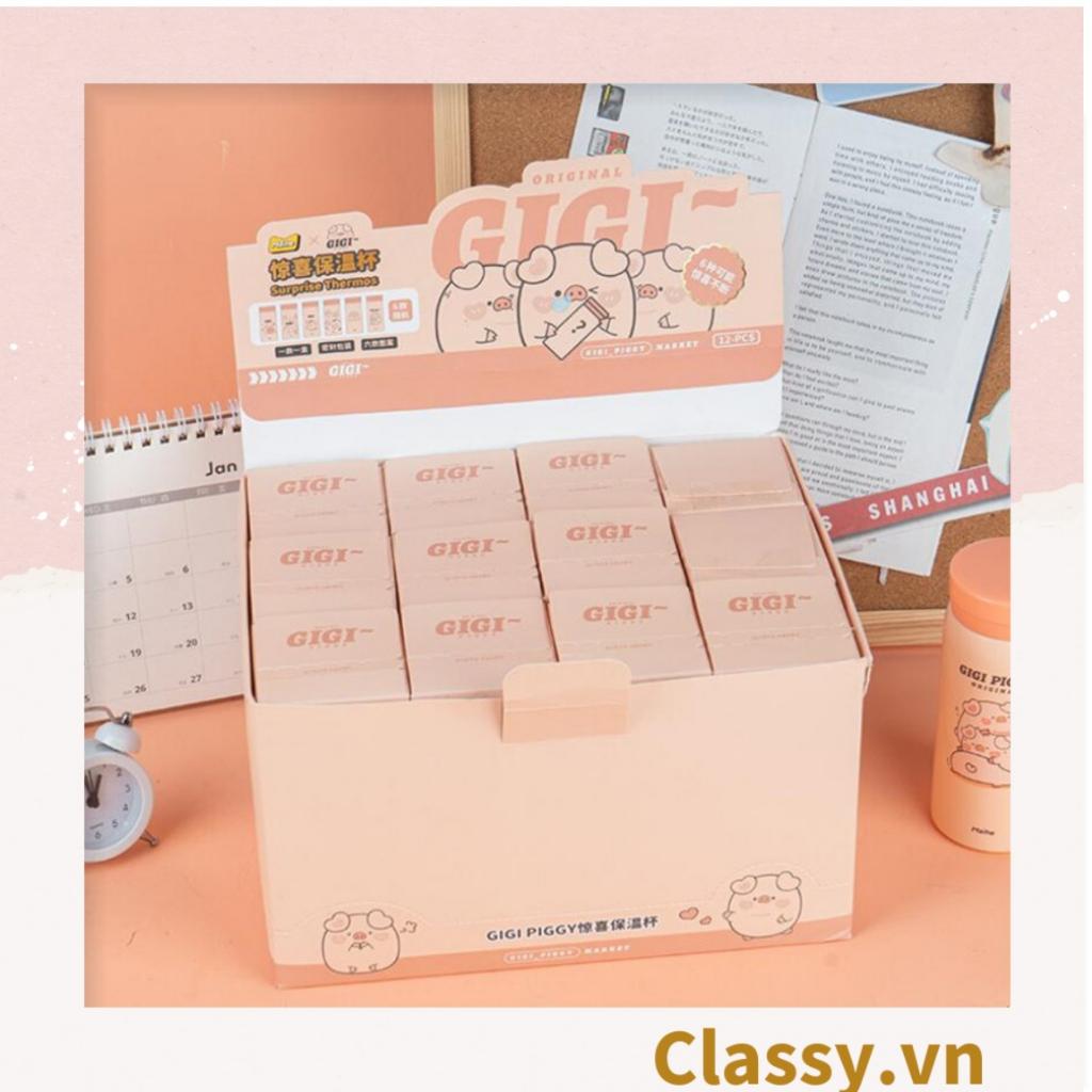 Bình giữ nhiệt Classy inox cao cấp họa tiết heo hồng dễ thương 200ml giữ nhiệt lâu đến 8h PK968