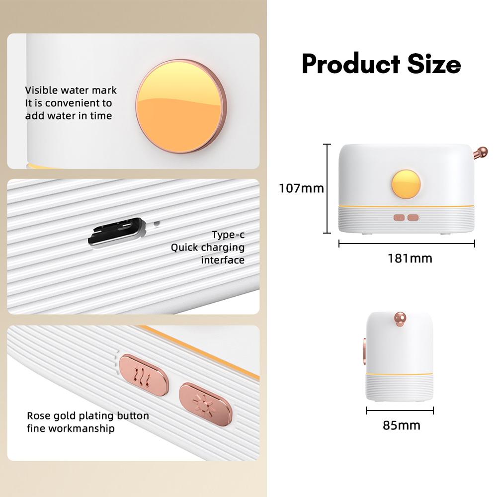 Máy Tạo Ẩm Phun Sương Khuếch Tán Tinh Dầu 2 Trong 1 Mô Phỏng Ngọn Lửa Aroma Jf801