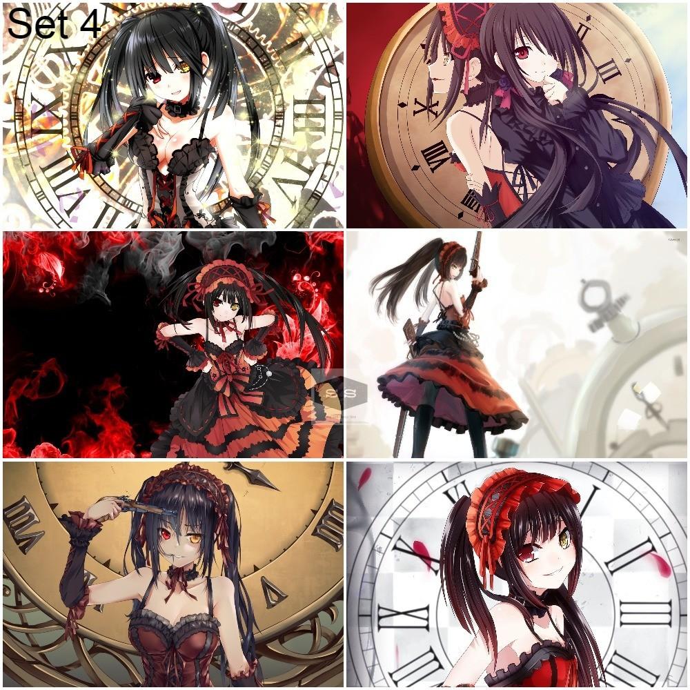 Bộ 6 Áp phích - Poster Anime Date A Live - Cuộc Hẹn Sống Còn - A3,A4,A5