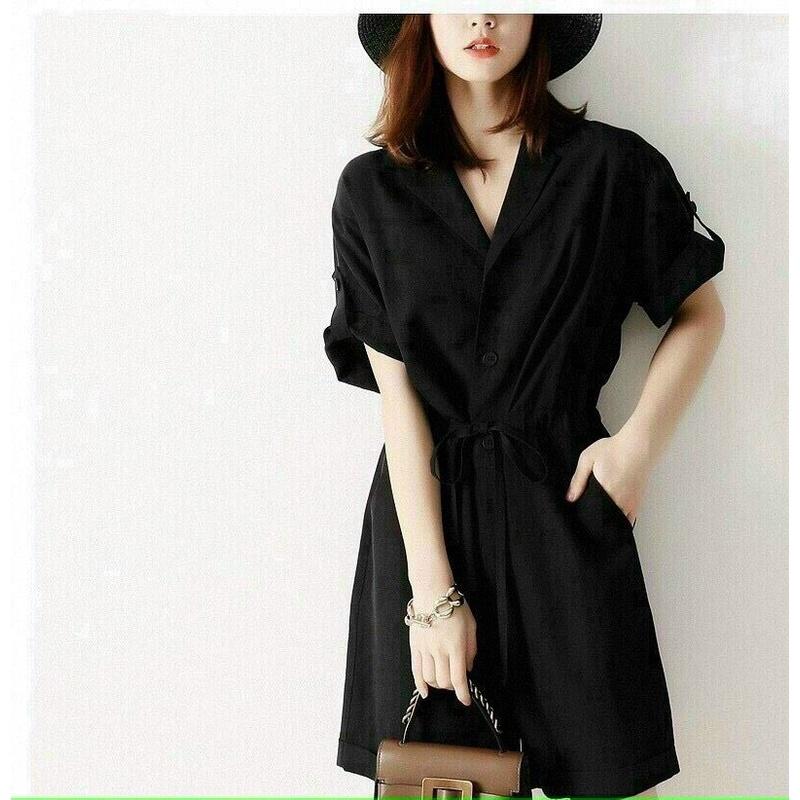 Jumpsuit Cổ Vest, Form Ngắn, Có Thắt Eo Cho Nàng Tự Tin, Năng Động