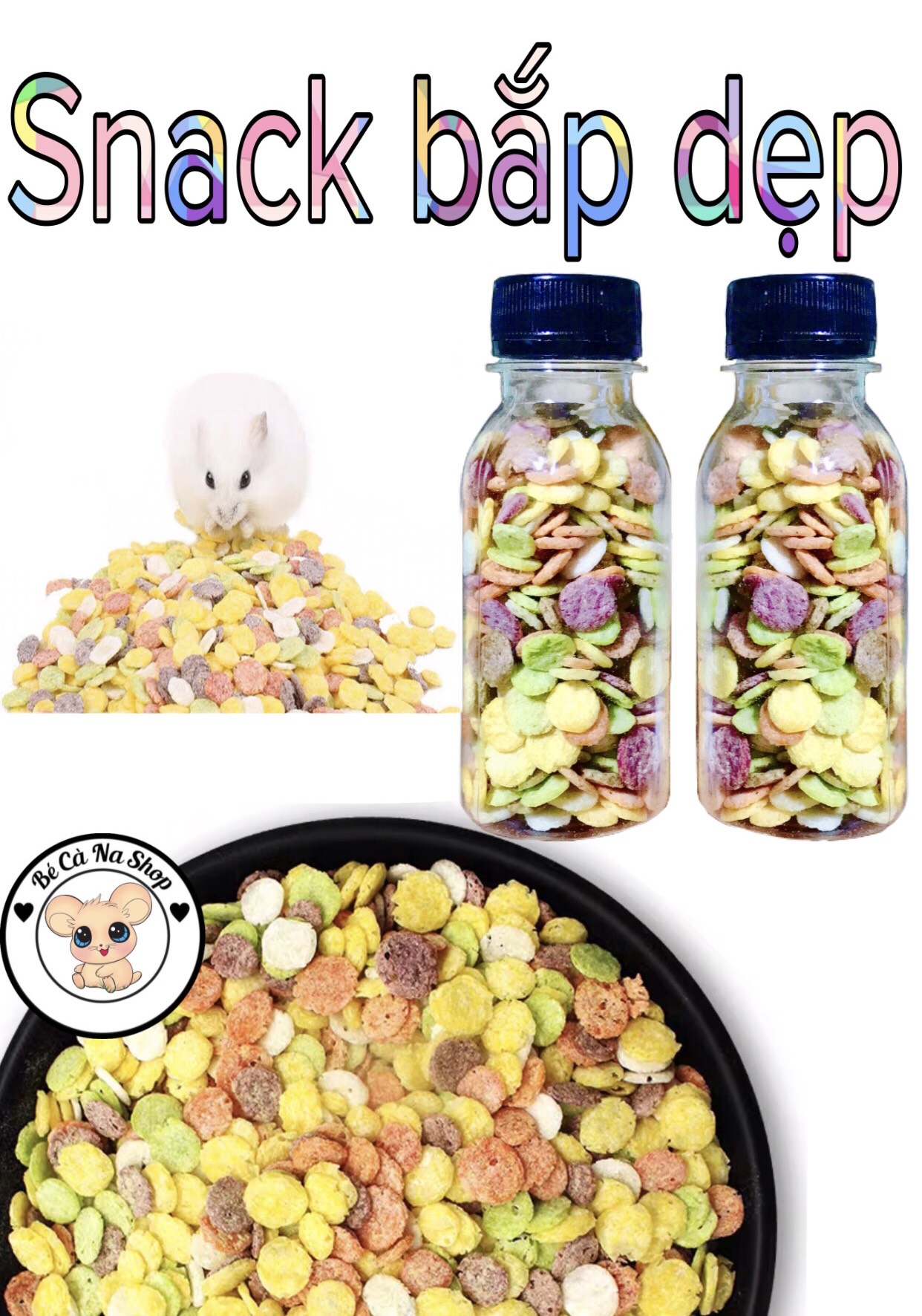 Bắp dẹp vị rau củ thức ăn bánh xốp cho hamster thỏ bọ sóc chinchilla...