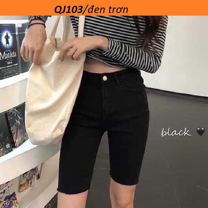 Quần ngố jean trắng đen QJ103