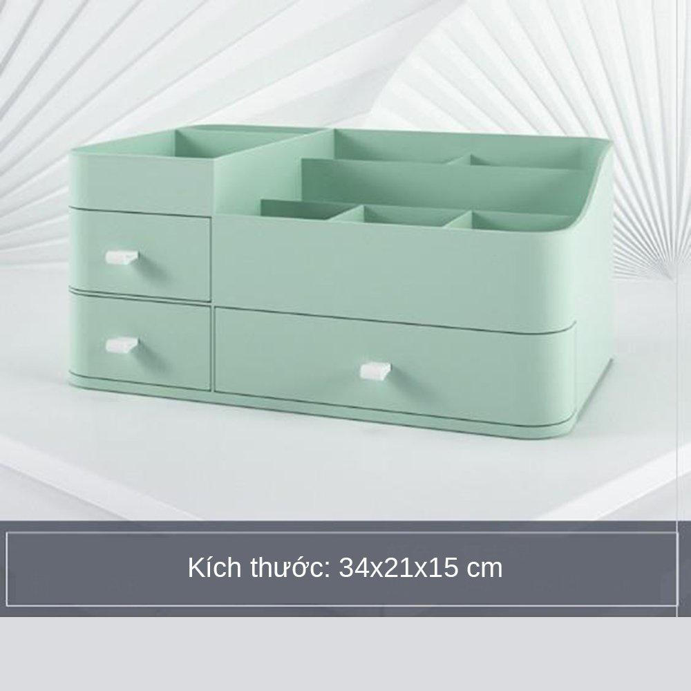 Kệ đựng mỹ phẩm khay để đồ trang điểm mỹ phẩm makeup đa năng bằng nhựa 2 tầng nhiều ô để bàn