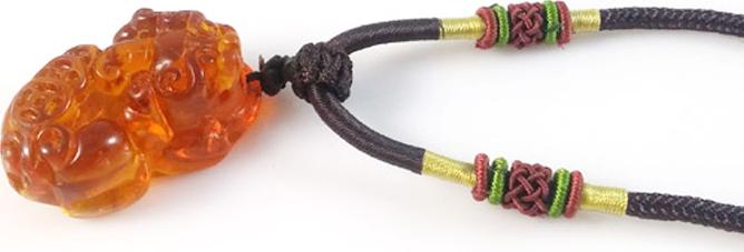 Dây chuyền tỳ hưu tài lộc thạch anh vàng ấn độ MS624