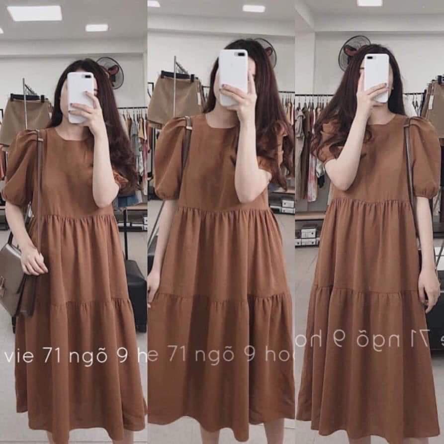 váy bầu cao cấp cực sang chảnhchất lụa siêu siêu mátfrom rộngfree size 43~67kg