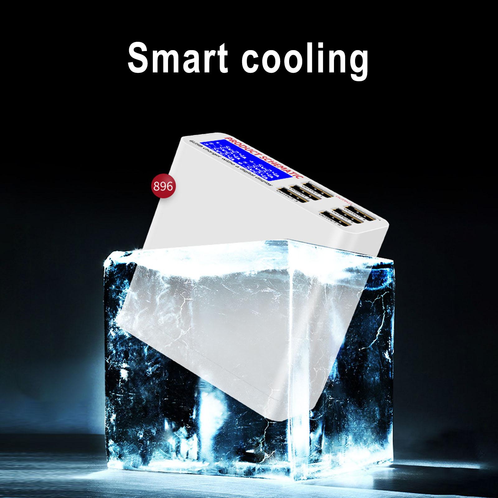 Multiple 6-Port USB Charger Phone Charger Adapter QC3.0 Fast Charger EU Plug