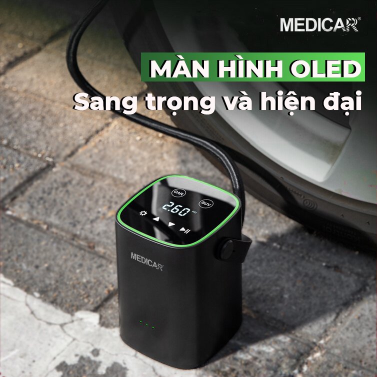 Máy bơm lốp ô tô MEDICAR - Công suất mạnh, Cảm biến thông minh, tự động ngắt khi đầy